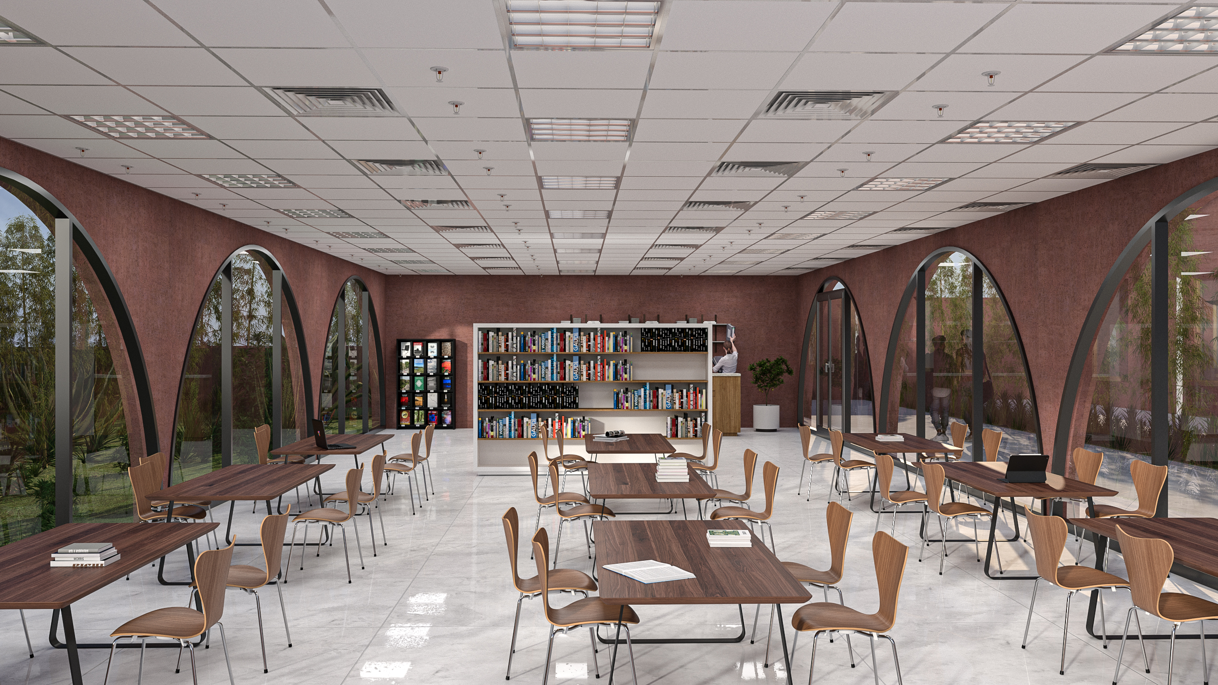 8 pers biblliotheque interieure